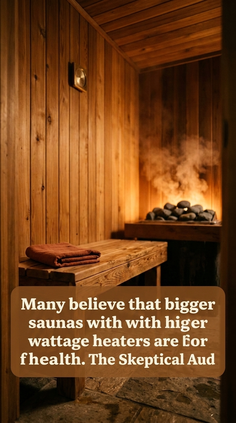 Many believe that bigger saunas with higher wattage heaters are better for health. The Skeptical Aud